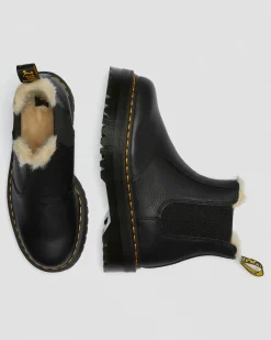Dr. Martens Chelsea Boots Plateformes Quad 2976 Fourrées Noir — Pisa New