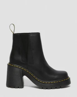 Dr. Martens Chelsea Boots Spence En Cuir à Talons Évasés Noir — Sendal Sale