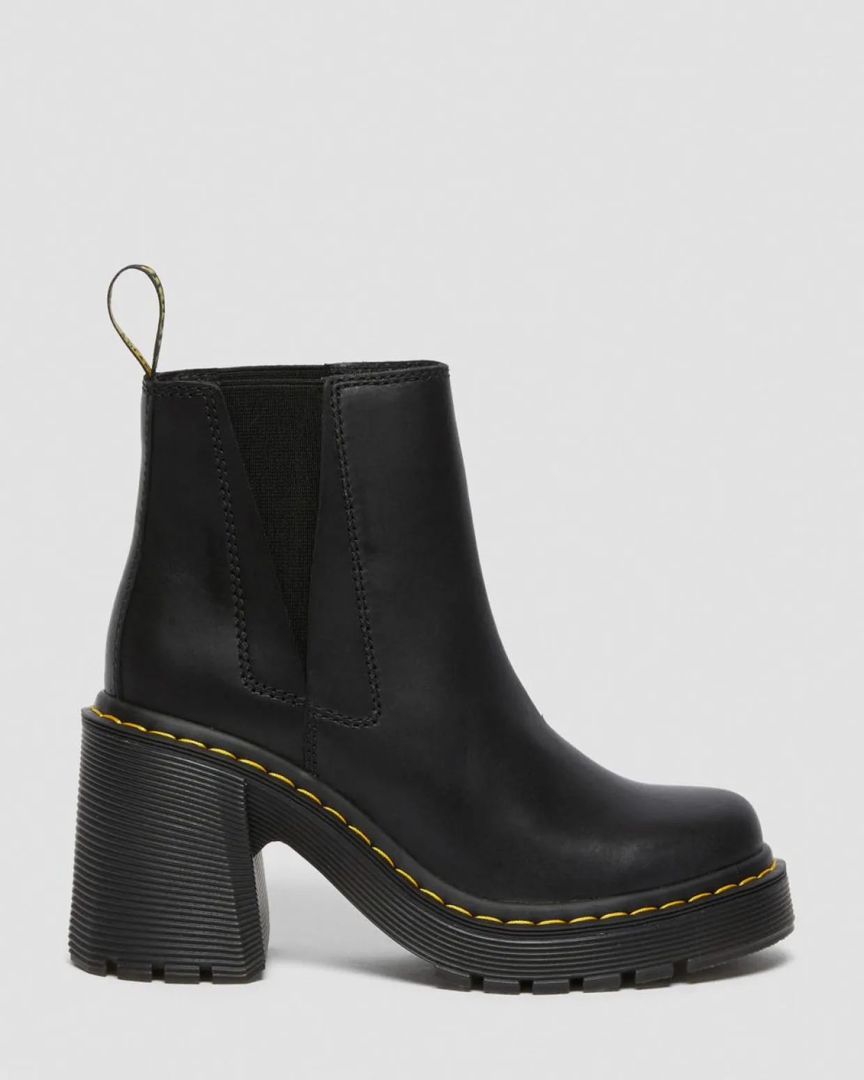 Dr. Martens Chelsea Boots Spence En Cuir à Talons Évasés Noir — Sendal Sale