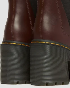Dr. Martens Chelsea Boots Spence En Cuir à Talons évasés Dark Brown Cheap