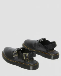 Dr. Martens Claquettes à Brides Jorge Made In England En Cuir Noir Cheap