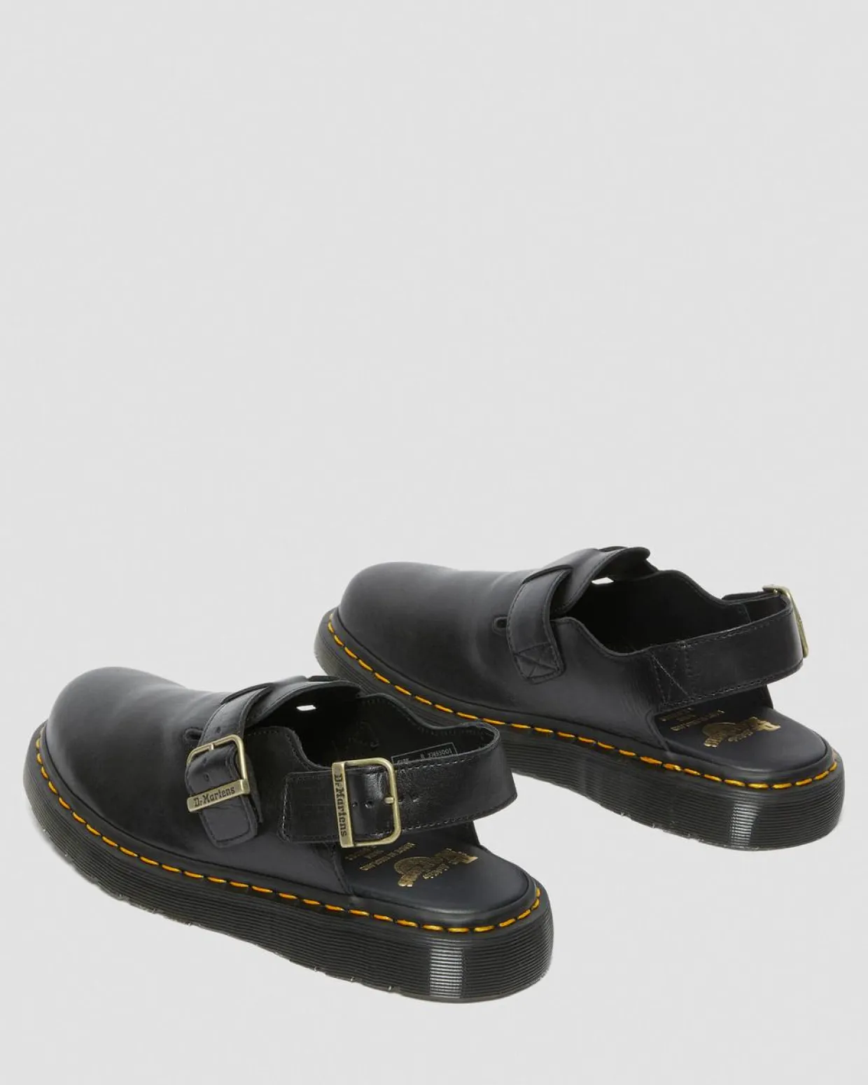 Dr. Martens Claquettes à Brides Jorge Made In England En Cuir Noir Cheap