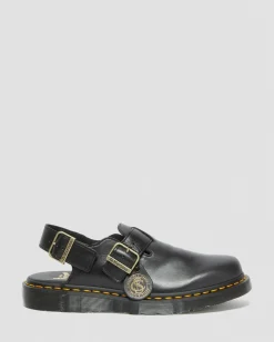 Dr. Martens Claquettes à Brides Jorge Made In England En Cuir Noir Cheap