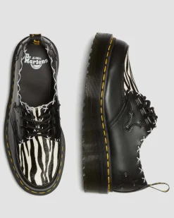 Dr. Martens Creepers Plateformes Ramsey En Cuir à Imprimé Zèbre Black+Zebra — Smooth+Hair On Cheap