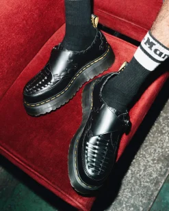 Dr. Martens Creepers Plateformes Ramsey En Cuir Smooth Tressé Noir — Smooth Leather Hot