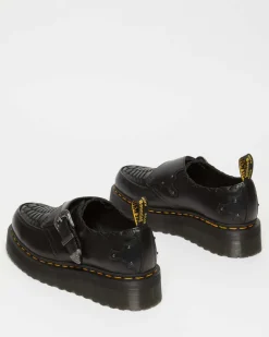 Dr. Martens Creepers Plateformes Ramsey En Cuir Smooth Tressé Noir — Smooth Leather Hot