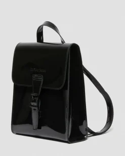 Dr. Martens Mini Sac à Dos En Cuir Verni Noir — Patent Leather Best Sale