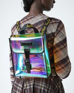 Dr. Martens Mini Sac à Dos En PU Irisé Multi+Black — IRIDESCENT TPU+FELIX RUB OFF Clearance