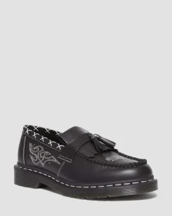 Dr. Martens Mocassins Adrian Contrast Stitch En Cuir à Pampilles Noir — Wanama Cheap