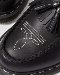 Dr. Martens Mocassins Adrian Contrast Stitch En Cuir à Pampilles Noir — Wanama Cheap