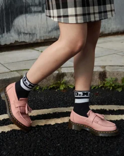 Dr. Martens Mocassins Adrian En Cuir Virginia à Pampilles Peach Beige — Virginia Shop