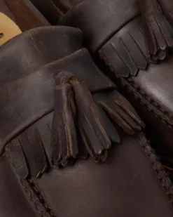 Dr. Martens Mocassins Adrian En Cuir Crazy Horse à Pampilles Marron foncé — Crazy Horse Best Sale