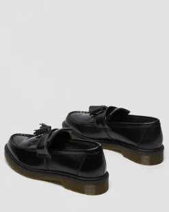 Dr. Martens Mocassins Adrian En Cuir Smooth à Pampilles Noir — Polished Smooth Fashion