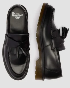 Dr. Martens Mocassins Adrian En Cuir Smooth à Pampilles Noir — Polished Smooth Fashion