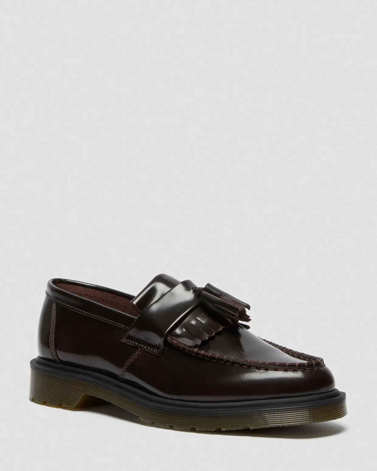 Dr. Martens Mocassins Adrian En Cuir Arcadia à Pampilles Rouge Cherry Red — Arcadia Clearance