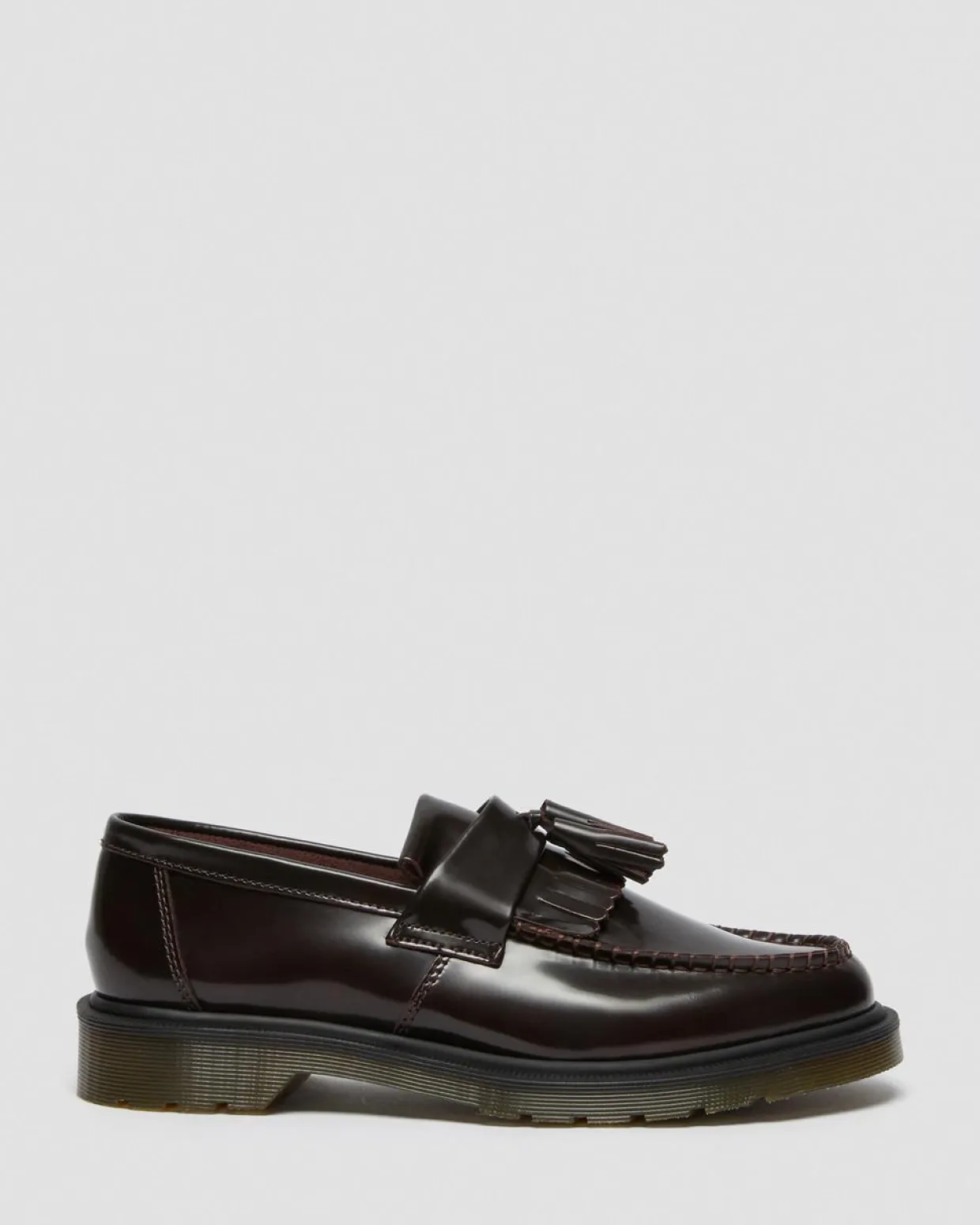 Dr. Martens Mocassins Adrian En Cuir Arcadia à Pampilles Rouge Cherry Red — Arcadia Clearance