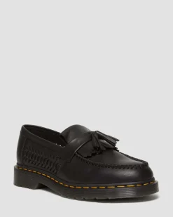 Dr. Martens Mocassins Adrian En Cuir Tressé à Pampilles Black — Analine Outlet