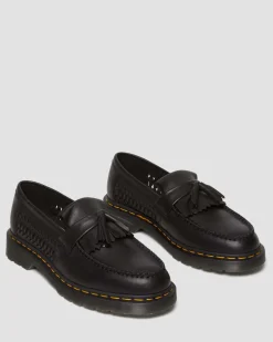 Dr. Martens Mocassins Adrian En Cuir Tressé à Pampilles Black — Analine Outlet