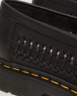 Dr. Martens Mocassins Adrian En Cuir Tressé à Pampilles Black — Analine Outlet