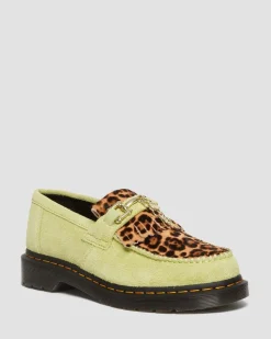 Dr. Martens Mocassins Adrian Snaffle En Daim Et En Hair-On Léopard Lime Green + Leopard — Hair On+Desert Oasis Suede Discount