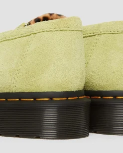 Dr. Martens Mocassins Adrian Snaffle En Daim Et En Hair-On Léopard Lime Green + Leopard — Hair On+Desert Oasis Suede Discount