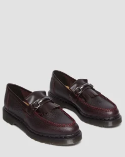 Dr. Martens Mocassins Adrian Snaffle En Cuir Pebble Grain à Franges OXBLOOD Store