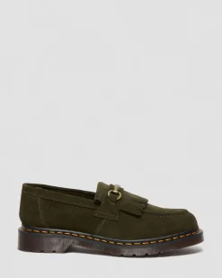 Dr. Martens Mocassins Adrian Snaffle En Daim Olive — Repello Calf Suede Fashion