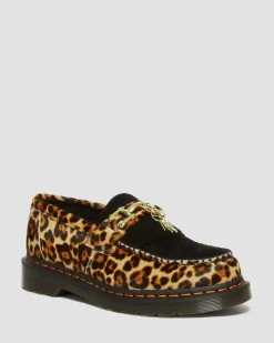 Dr. Martens Mocassins Adrian Snaffle En Hair-On Léopard Archive Leopard + Black — Hair On+Desert Oasis Suede Hot