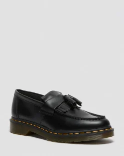 Dr. Martens Mocassins Adrian Yellow Stitch En Cuir Smooth à Pampilles Noir — Smooth Leather Flash Sale