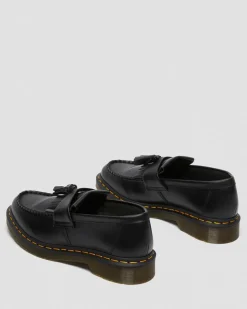 Dr. Martens Mocassins Adrian Yellow Stitch En Cuir Smooth à Pampilles Noir — Smooth Leather Flash Sale