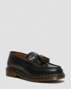Dr. Martens Mocassins Made In England Vintage En Cuir Quilon à Pampilles Noir — Quilon Store