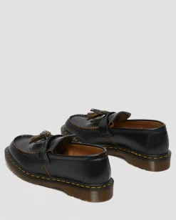 Dr. Martens Mocassins Made In England Vintage En Cuir Quilon à Pampilles Noir — Quilon Store