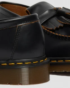 Dr. Martens Mocassins Made In England Vintage En Cuir Quilon à Pampilles Noir — Quilon Store