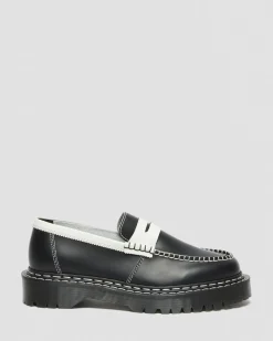 Dr. Martens Mocassins Penton Bex Contrast En Cuir Noir+Blanc — Smooth Slice Cheap