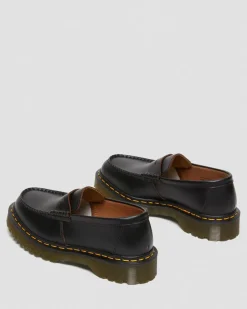 Dr. Martens Mocassins Penton Bex Yellow Stitch En Cuir Quilon Noir — Quilon Online