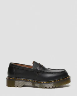 Dr. Martens Mocassins Penton Bex Yellow Stitch En Cuir Quilon Noir — Quilon Online