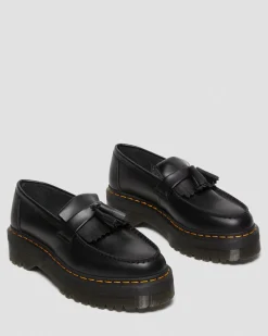 Dr. Martens Mocassins Plateformes Quad Adrian En Cuir à Pampilles Noir — Smooth Leather Cheap