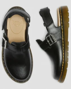 Dr. Martens Mules En Cuir Jorgie Junior Noir — T Lamper Hot