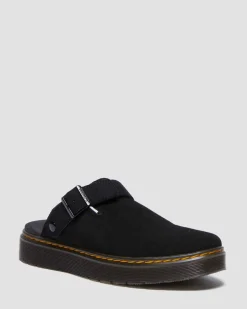 Dr. Martens Mules En Daim Carlson Noir — E.H.Suede Fashion