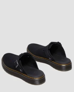 Dr. Martens Mules En Daim Carlson Noir — E.H.Suede Fashion