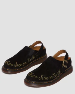 Dr. Martens Mules Isham En Daim Desert Oasis Noir — Desert Oasis Suede Cheap