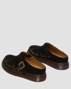Dr. Martens Mules Isham En Daim Desert Oasis Noir — Desert Oasis Suede Cheap