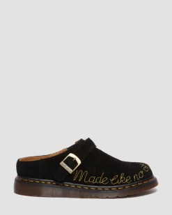 Dr. Martens Mules Isham En Daim Desert Oasis Noir — Desert Oasis Suede Cheap