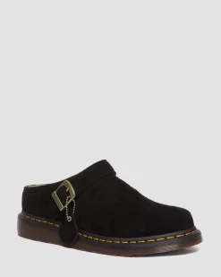 Dr. Martens Mules Isham En Daim Desert Oasis Noir — Desert Oasis Suede Best Sale