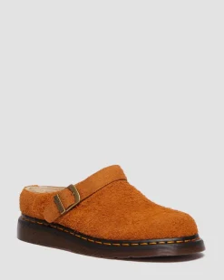 Dr. Martens Mules Isham En Daim Et Fourrure Synthétique PECAN BROWN — Long Napped Suede Flash Sale