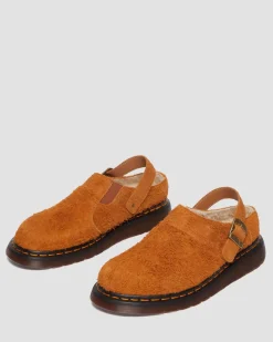 Dr. Martens Mules Isham En Daim Et Fourrure Synthétique PECAN BROWN — Long Napped Suede Flash Sale
