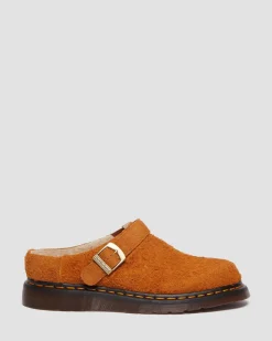 Dr. Martens Mules Isham En Daim Et Fourrure Synthétique PECAN BROWN — Long Napped Suede Flash Sale