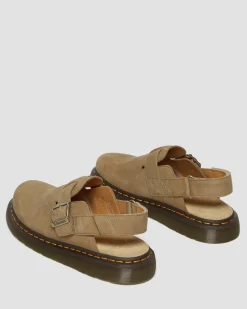 Dr. Martens Mules Jorge II En Cuir Tumbled Nubuck à Brides Savannah Tan — Tumbled Nubuck Hot