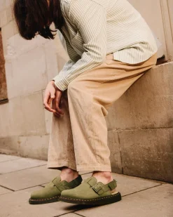 Dr. Martens Mules Jorge II En Cuir Tumbled Nubuck à Brides Muted Olive — Tumbled Nubuck Hot