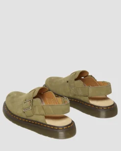 Dr. Martens Mules Jorge II En Cuir Tumbled Nubuck à Brides Muted Olive — Tumbled Nubuck Hot